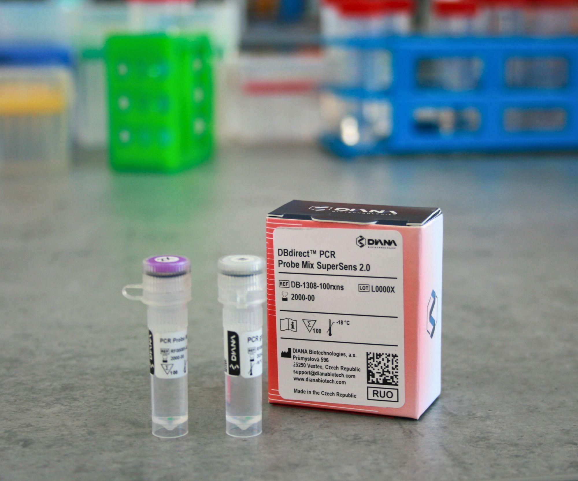 DBdirect™ PCR Probe Mix SuperSens 2.0 kit box and tubes