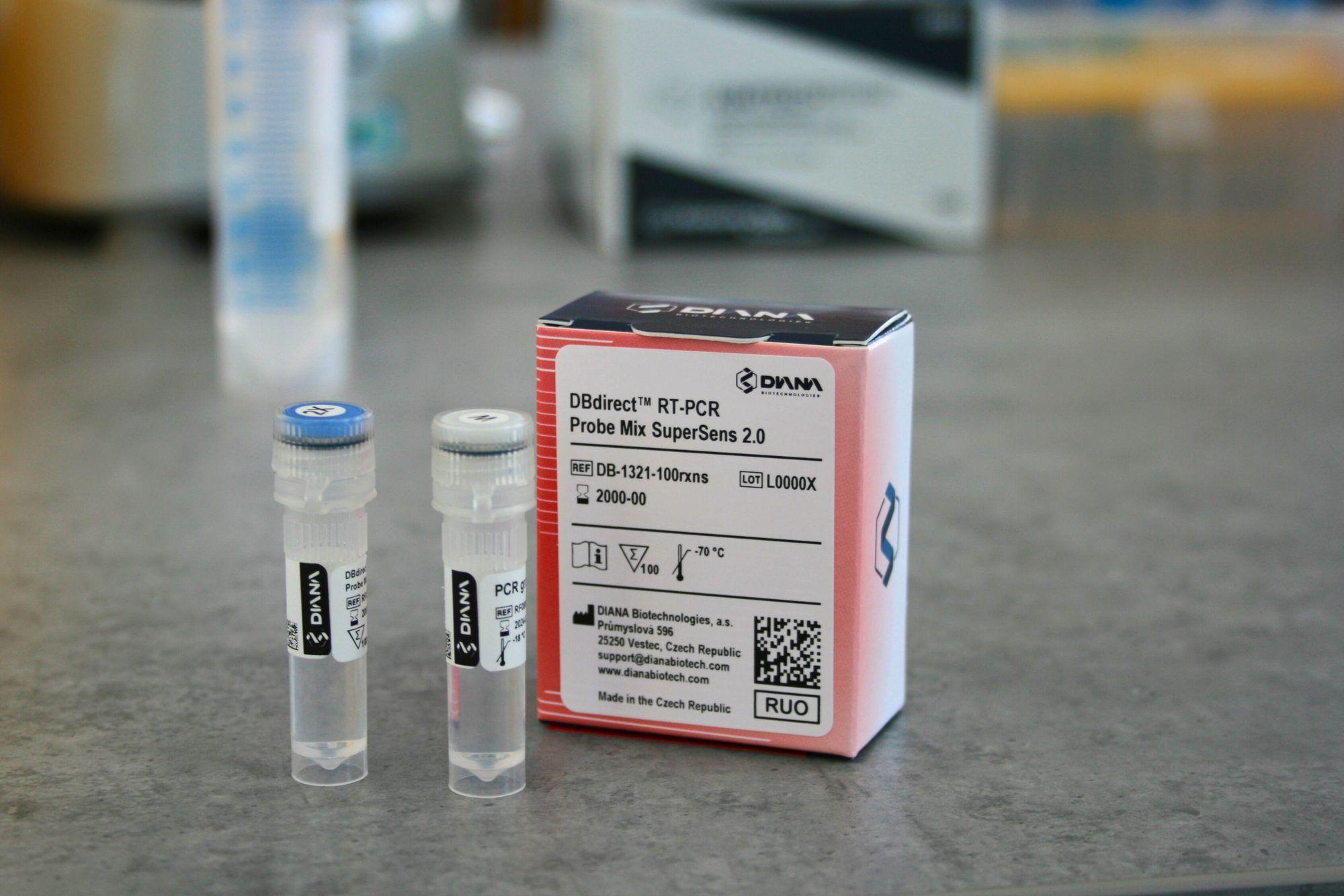 DBdirect™ RT-PCR Probe Mix SuperSens 2.0 (DB-1321) kit box and tubes