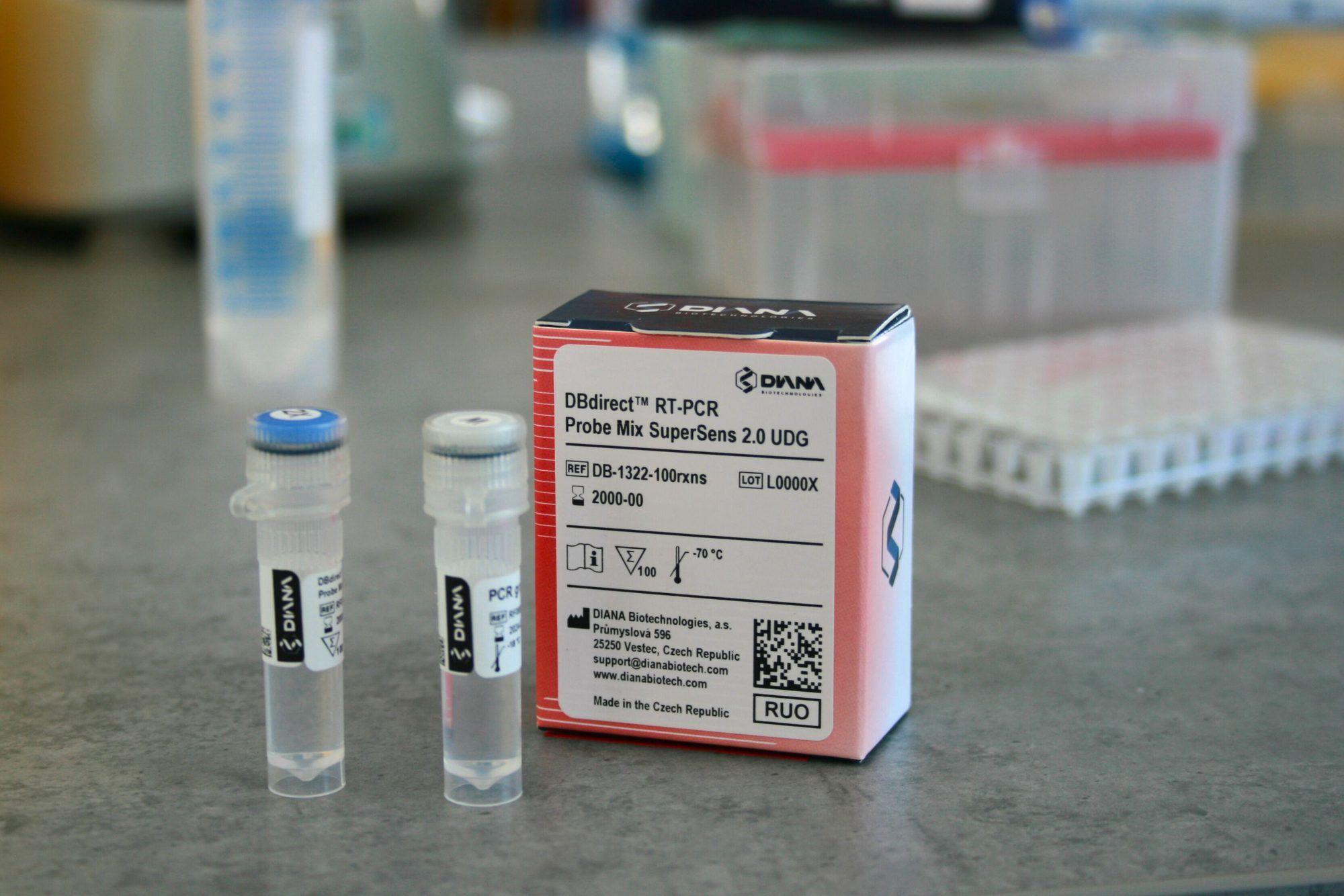 DBdirect™ RT-PCR Probe Mix SuperSens 2.0 UDG (DB-1322) kit box and tubes