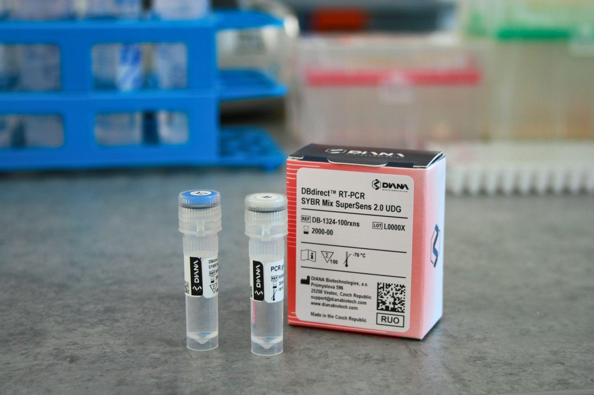 DBdirect™ RT-PCR SYBR Mix SuperSens 2.0 UDG (DB-1324) kit box and tubes